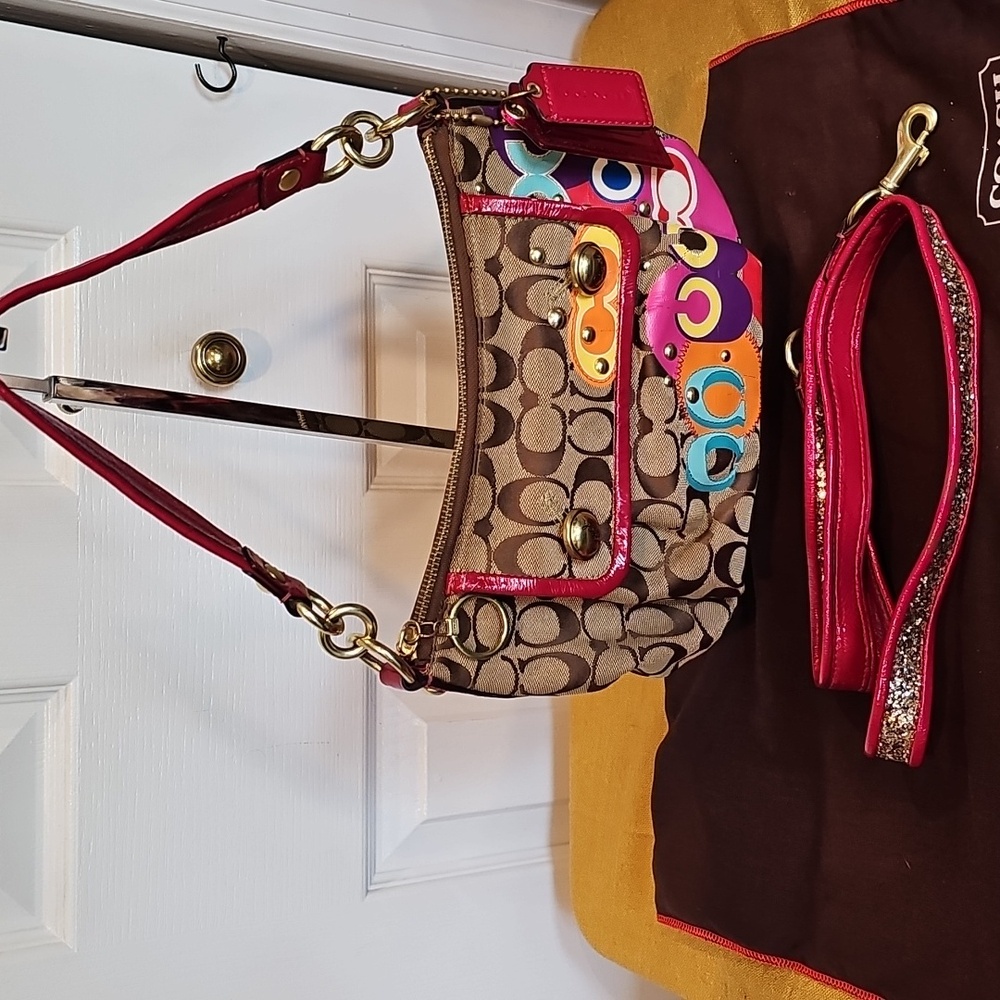 Coach 2009 Poppy Glitter Glam Groovy Purse Crossbody Bag w/Dustbag EUC